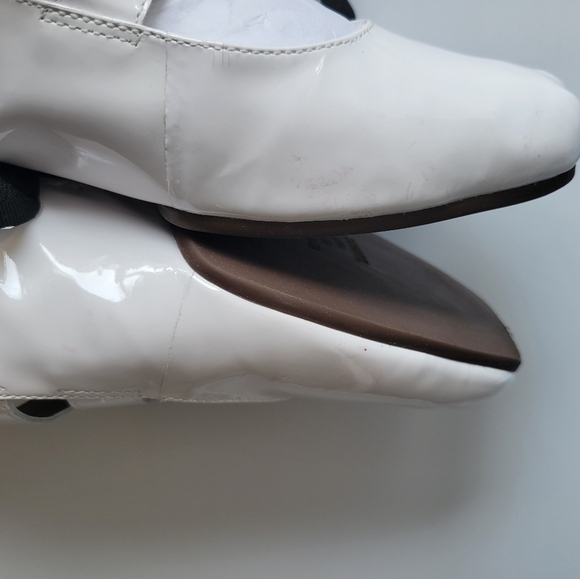 Schutz Raika Patent Leather Lace-Up Ballet Flats White Size 9.5B - Picture 10 of 16